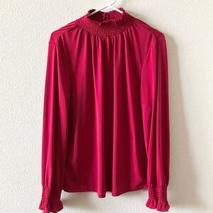 Adrianna Papell Preppy Casual Office Career Modern Long Sleeve Blouse Large